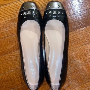 BCBGENERTION Vintage 80s Black Silver studded Ballet Flats